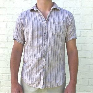 David Taylor Striped Casual Button Down Shirt